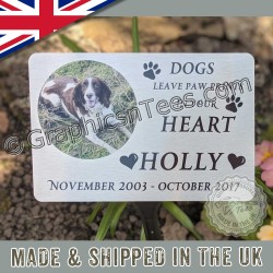 Personalised Pet Memorial Plaque Dog Photo Grave Marker Name Plate Sign